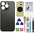 Perzework OEM Rear Back Glass Replacement Compatible with iPhone 14 Pro Max 6.7 inches (Space Black) with Reparing Toolkit and Pre-Installed Adhesive