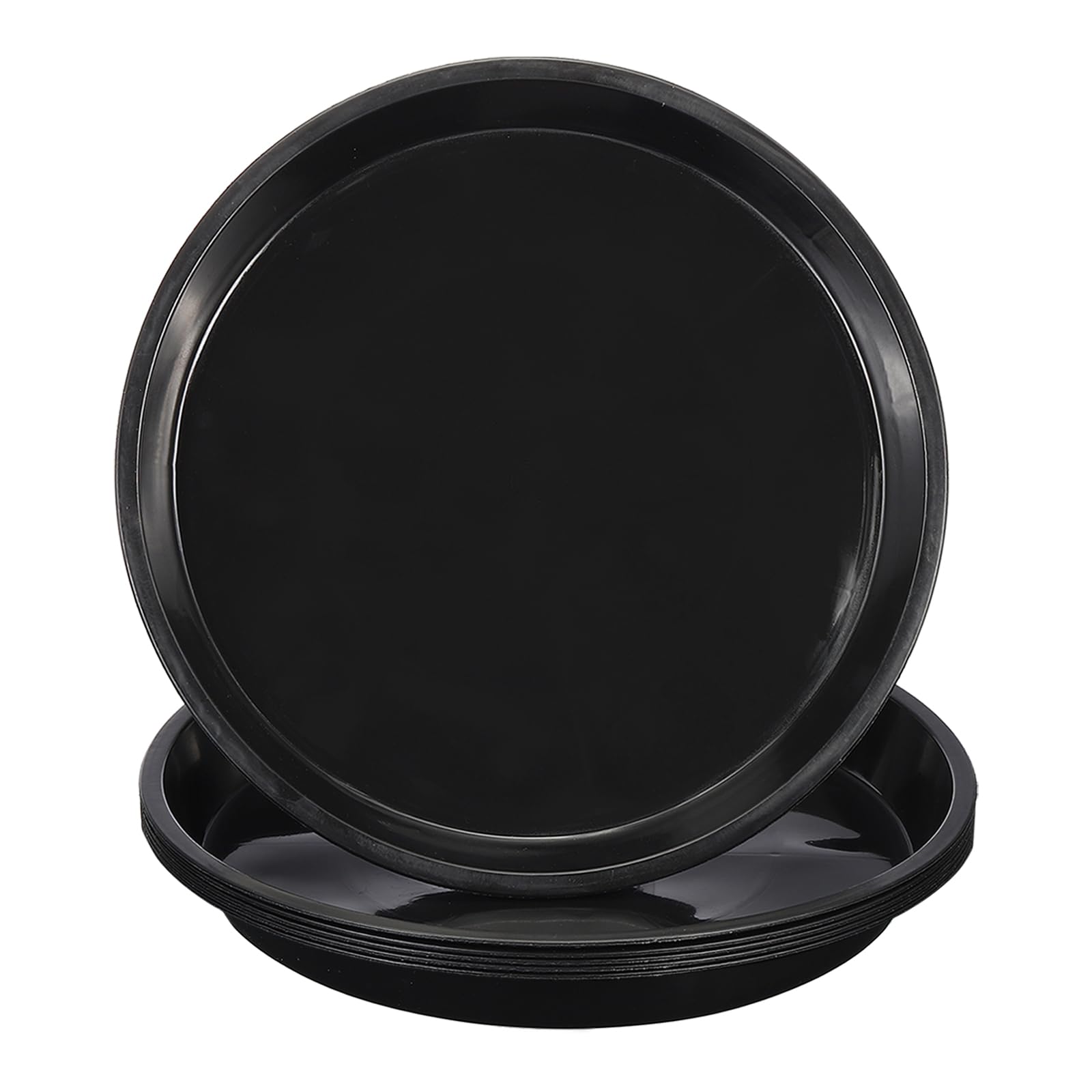 PATIKIL 6 Pack Plastic Plant Saucer, 18 Inch/46cm Plant Tray for Pots Round Plant Dish Plant Drip Trays Water Tray for Indoors Outdoors Garden, Black
