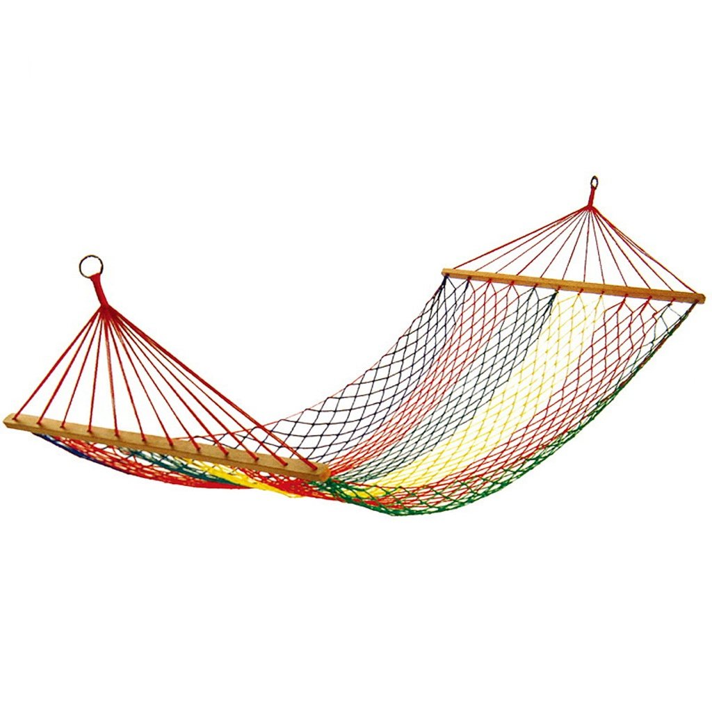 MMM& Nylon Rope Hammock Mesh Color Sticks Comfortable Outdoor Leisure Swing 200*80cm Buy Online