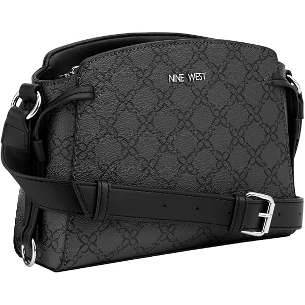Nine West Men's Camden Mini Crossbody Bag - Triple Compartment With Lock Detail, Nappa Leather
