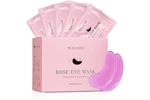 PEAUAMIE Under Eye Patchs (30 Pairs) Rose Eye Mask for Dark Circles and Puffiness Wrinkle Eye Bags (Rose)