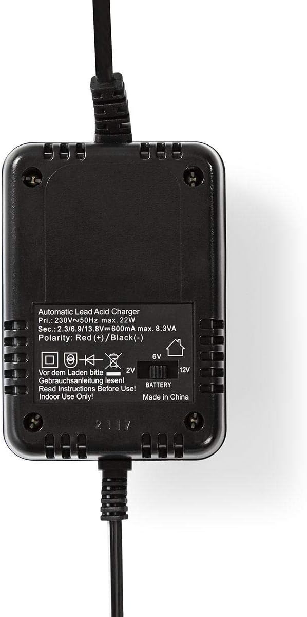 Nedis Lead-Acid Battery Charger, Charges 2.3V/6.9V/13.8V DC Sealed Batteries between 2.2-10Ah Automatically. With Overcharge - Image 5
