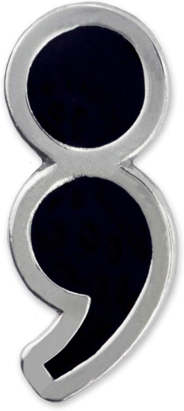 PinMart Semicolon Mental Health Suicide Prevention Awareness Lapel Pin Jewlery