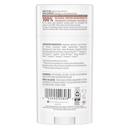 SCHMIDT’S ALUMINUM-FREE VEGAN DEODORANT SANDALWOOD & CITRUS FOR WOMEN AND MEN, WITH 24 HOUR ODOR PROTECTION, NATURAL INGREDIENTS, CRUELTY-FREE, 2.65 OZ