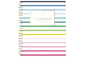 AT-A-GLANCE Planner 2025-2026 Academic, Simplified by Emily Ley, Weekly & Monthly, 8-1/2" x 11", Large, Monthly Tabs, Flexible Cover, Happy Stripe (EL37-905A)