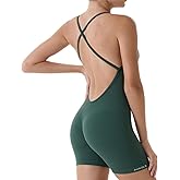 AUROLA Strapy Romper for Women Workout Yoga Gym Seamless One Piece Jumpsuit Tummy Control Padded Sports Bra
