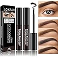 LSxia 2 Pcs Peel Off Tattoo Eyebrow Gel Set, Natural Color Eye Brow Gel Long-Lasting Waterproof Eyebrow Tattoo, Easy Peel Off Eye Brow Makeup -Up To 3 Days (Dark Brown)