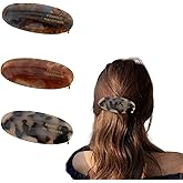 3 Pcs French Clips Vintage Hair Clips Tortoise Shell Acetate Hair Barrette for Women