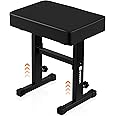 Vangoa Piano Bench Adjustable Stool, Music Keyboard Bench Seat for Piano Keyboard Stand with Black Padded Cushion Professiona