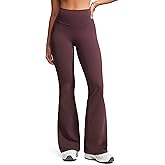 INGIA Womens High Waist No Front Seam Scrunch Butt Flare Leggings Workouts 31 Inches V-Back Bootcut Gym Yoga Pants