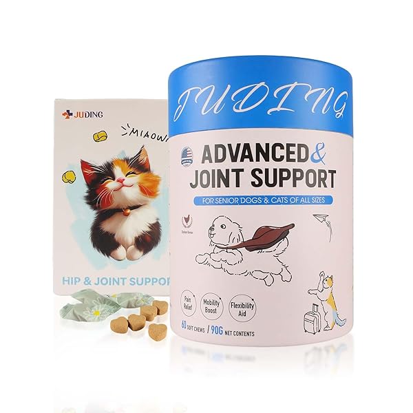 UPGRADE DOG HIP AND JOINT SUPPLEMENT, 60 SOFT CHEWS, HIP AND JOINT SUPPLEMENT WITH MSM, GLUCOSAMINE, CHONDROITIN, TURMERIC, PROMOTES JOINT HEALTH & PAIN RELIEF FOR ALL DOG & CATS, CHICKEN FLAVOR