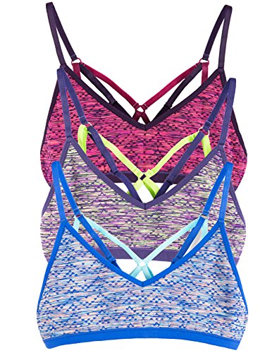 Kalon 3 Pack Strappy Back Padless Bralette