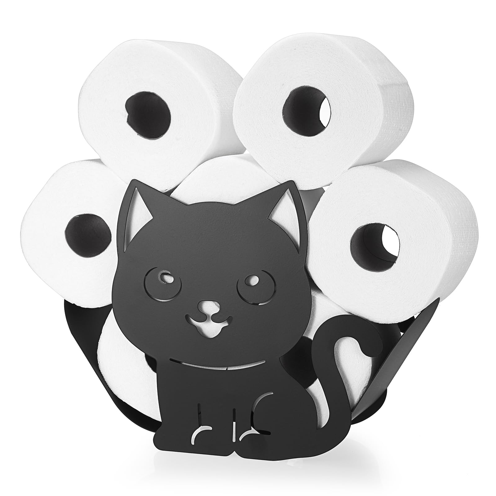 Photo 1 of Sumnacon Toilet Paper Holder,Metal Toilet Paper Storage,Freestanding Whimsical Toilet Paper Roll Holder for Bathroom Shelf Table Counter Floor,Cat