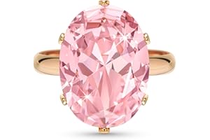 Linawe Cubic Zirconia Imitation Diamond Moissanite Rings for Women, 14K Gold/Rose Gold/Silver Adjustable Chunky Ring, Costume Rhinestone Jewelry for Wedding Engagement