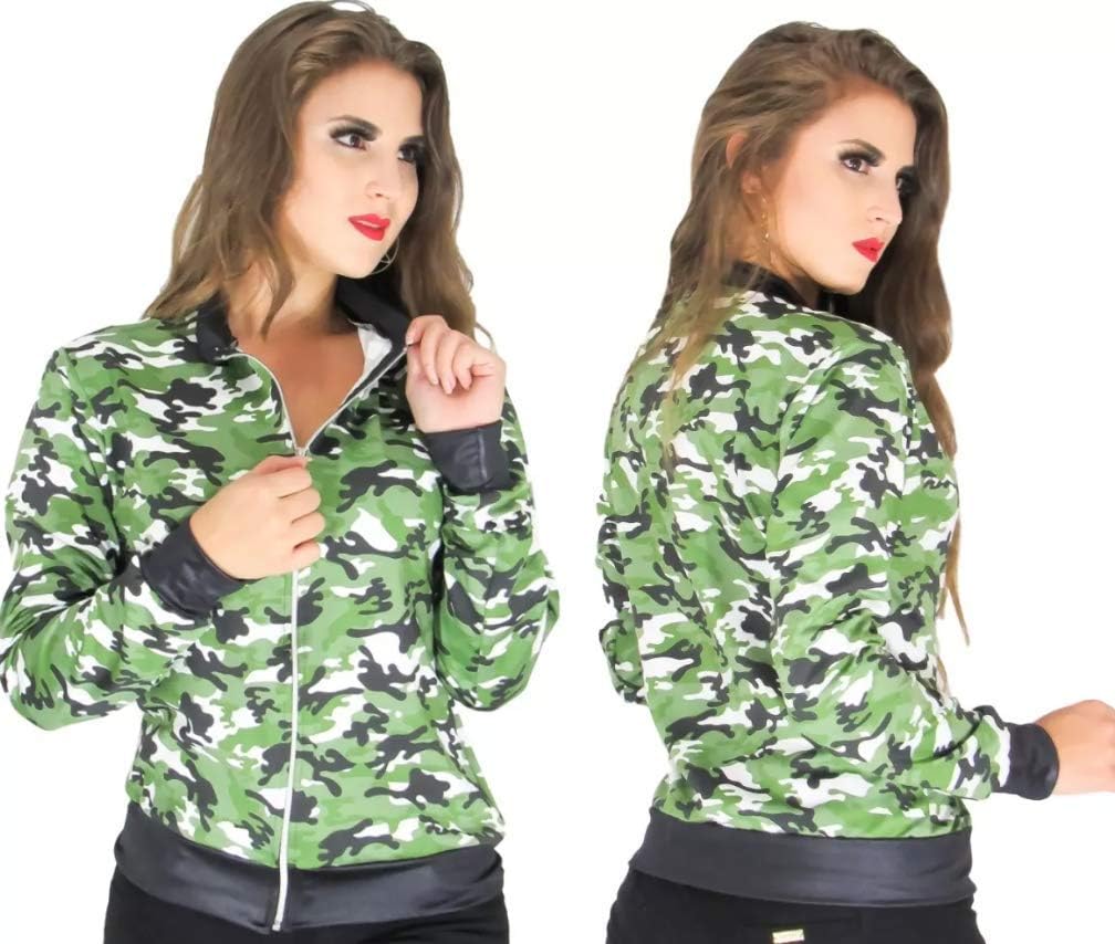 bomber camuflada feminina