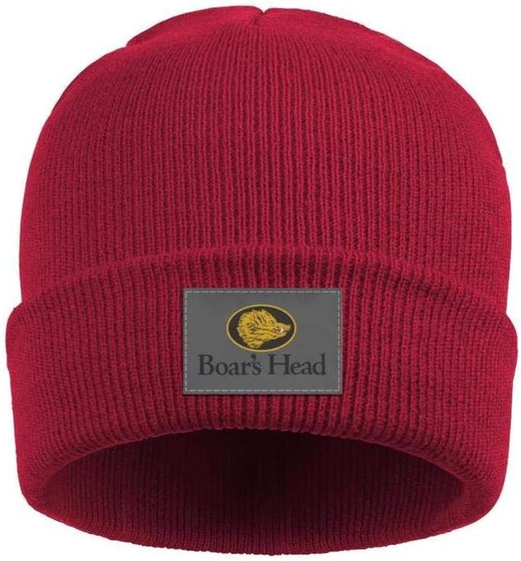 Unisex BoarsHeadLogo Beanie Skull Hats Stay Warm Knit