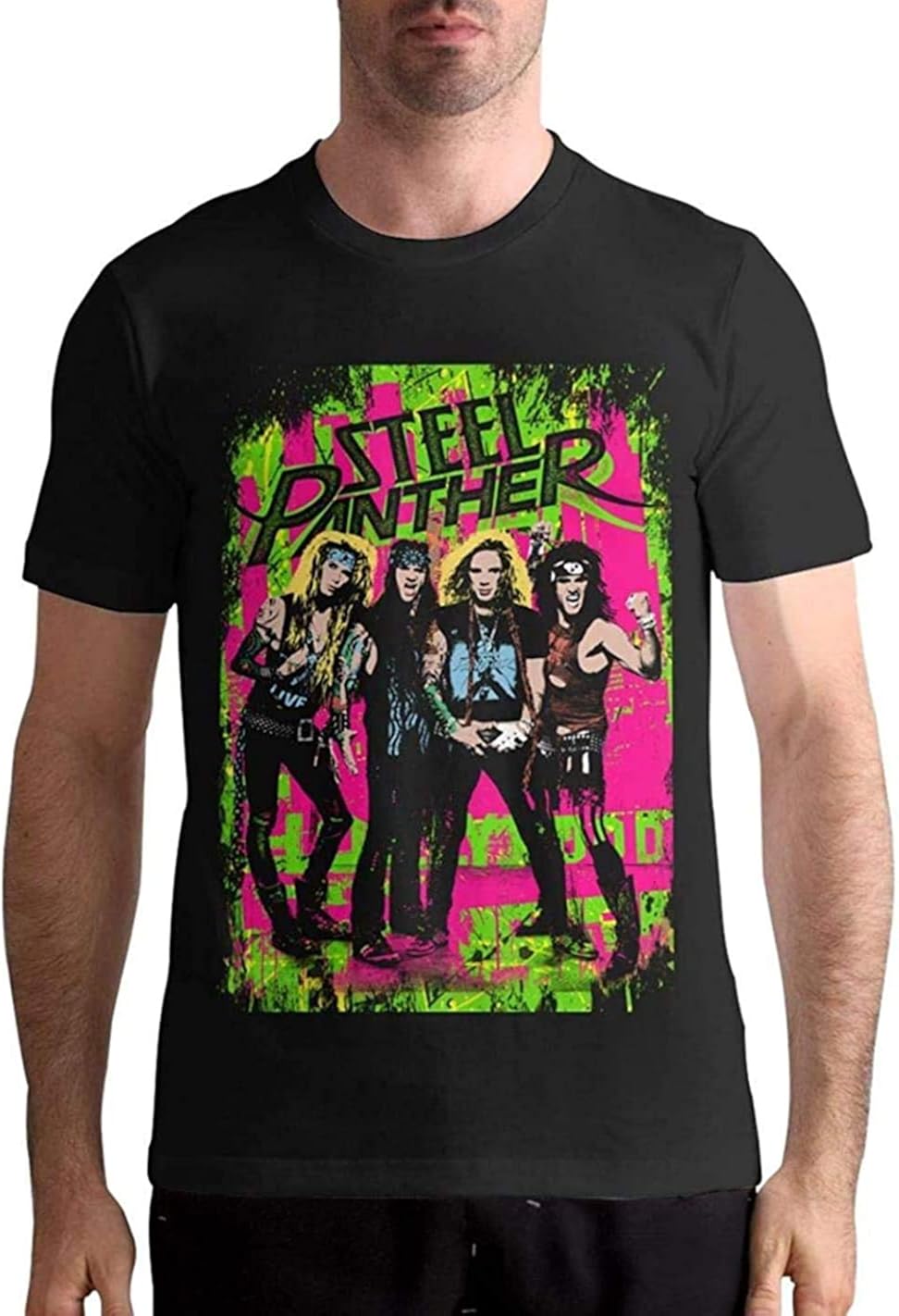 Steel Panther Shirt Herren Sommer Klassisch Kurzarm TShirt Tops Gr
