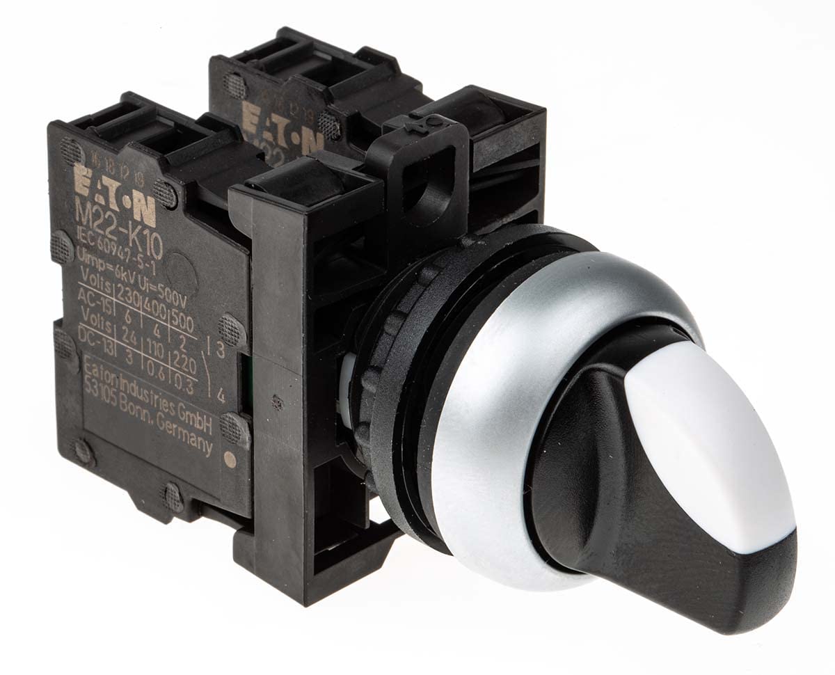 Eaton 216520 Selector Button, 2 Contacts, 3 Positions, Front Mount