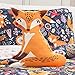 Lush Decor Pixie Fox Reversible Quilt Set, 4 Piece Set, Full/ Queen, Navy & Orange - Bedding Sets For Girls - Whimsical Quilt For Kids & Toddlers - Floral & Heart Print - Woodland Bedroom Decor