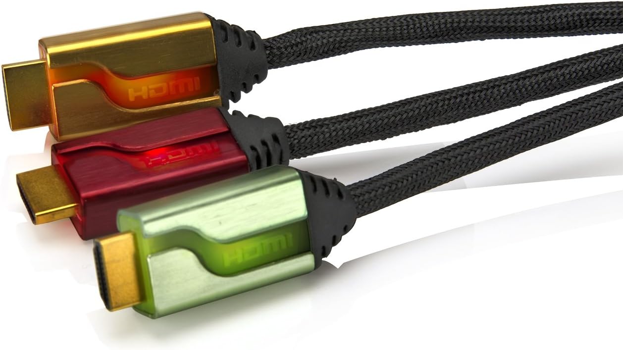 Afterglow PL-9023ROLEU Triple HDMI Cable 1.80 m Multi-Coloured, multicolored, 1.8 Meters