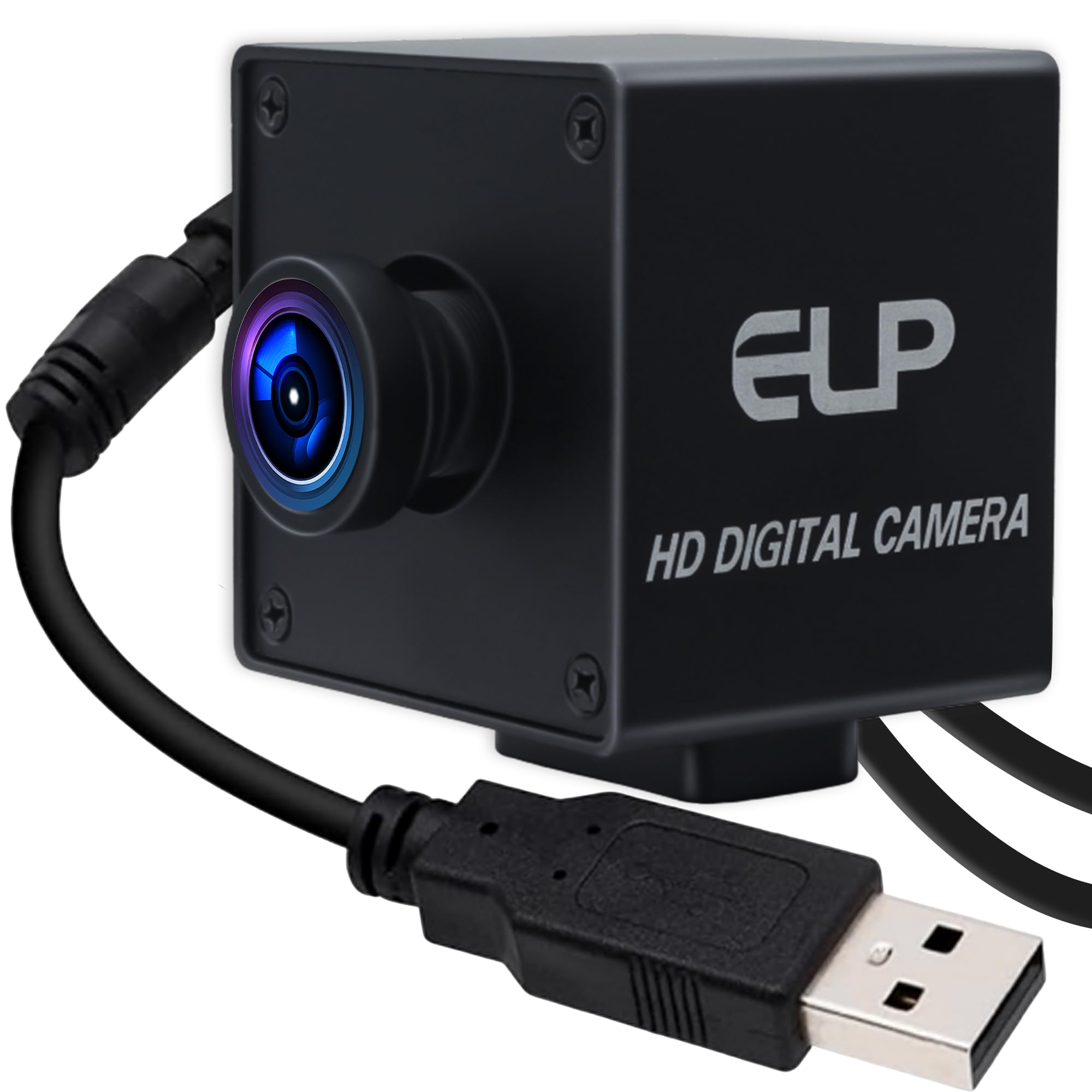 Photo 1 of ELP Global Shutter USB Camera Wide Angle Webcam for Computer 1080P 90fps Lightburn Camera for Laser Engraver USB2.0 PC Camera High Frame USB Security Camera for Raspberry Pi (110° low distortion lens)