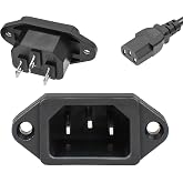 thumbnail image 2 of Panel Mount Plug Adapter IEC Inlet Module Plug Power Connectors Socket 2 of 13