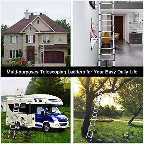 Terokota 19.7FT Collapsible Telescoping Ladder, Aluminum Telescopic Extension Ladders, Portable