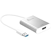j5create USB 3.0 to 4K HDMI Display Adapter USB 3.0 Male Type-A Connector | HDMI Female Connector | 4K UHD | Resolution Up to 3840 x 2160 @ 30 Hz | Aluminum Housing (JUA354)