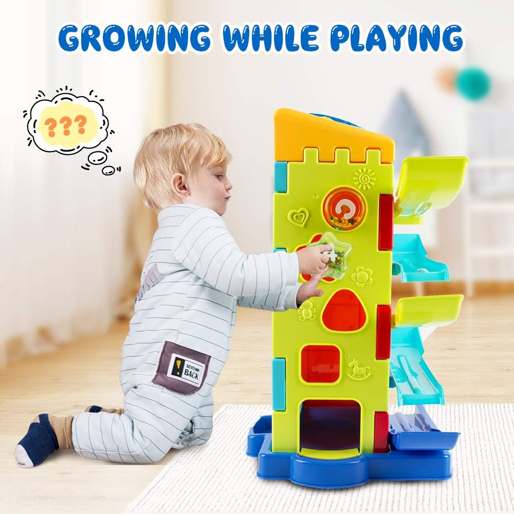Velivoli Vatos Giocattolo Per Bambini Da 1 3 Anni Regalo Per Bambini Cubo Attivita Multifunzionale E Rampa Da Corsa 5 In 1centro Attivita Con Musica E Volante Per I Piu Piccoli Regalo Di Compleanno