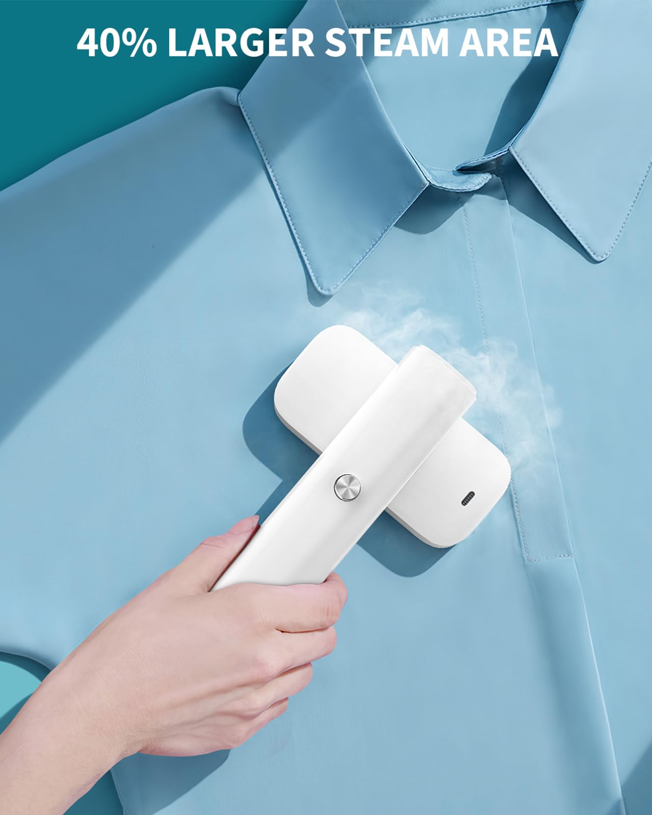 Travel Steamer for Clothes, Portable Garment Steamer & Iron 2 in 1, 10s Heat Up, Large Heat Panel, 15mins Continous Steam,1200W Light Small Handheld Steamer for Home & Travel