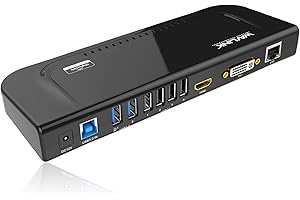 Wavlink Universal Docking Station USB 3.0 Dock with Dual Video Display Outputs HDMI/DVI/VGA up to 2048 x 1152, Gigabit Ethern