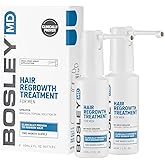 BosleyMD Minoxidil Spray, Extra Strength Thinning Treatment/Hairspray for Hair Loss and Hair Regrowth for Men and Women, Topical Solution, No Mess Sprayer, 2-Pack, 2-month Supply