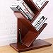 SUPERJARE 9-Shelf Tree Bookshelf | Thickened Compact Book Rack Bookcase | Display Storage Furniture for CDs, Movies & Books | Cherry