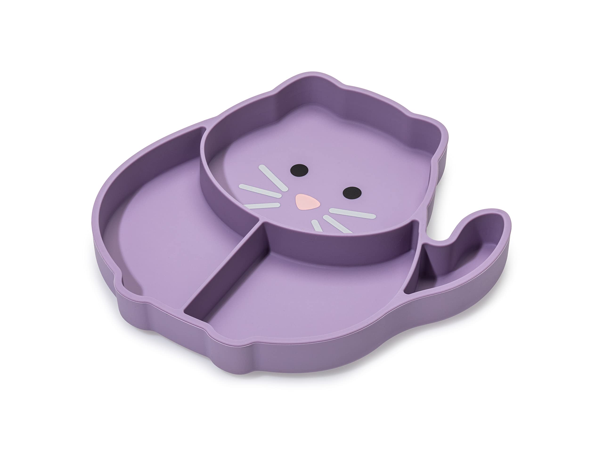 melii Divided Silicone Suction Plate for Babies and Toddlers – 100% BPA-Free, Dishwasher, Microwave Safe, Non-Toxic Baby Feeding Plate - Fits Most High Chairs, Age 6 Months - (Cat)