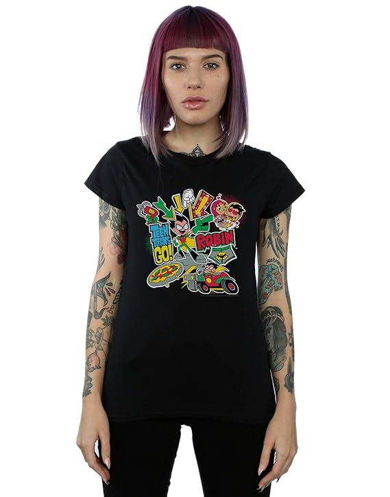 DC Comics Damen Teen Titans Go Robin Montage T-Shirt