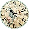 Shuaxin Wooden Antique Classic Retro 14 Inch Large Round Wall Clock,Living Room Decor Nautical Theme Sea Creatures… 61SW7n6DeqL