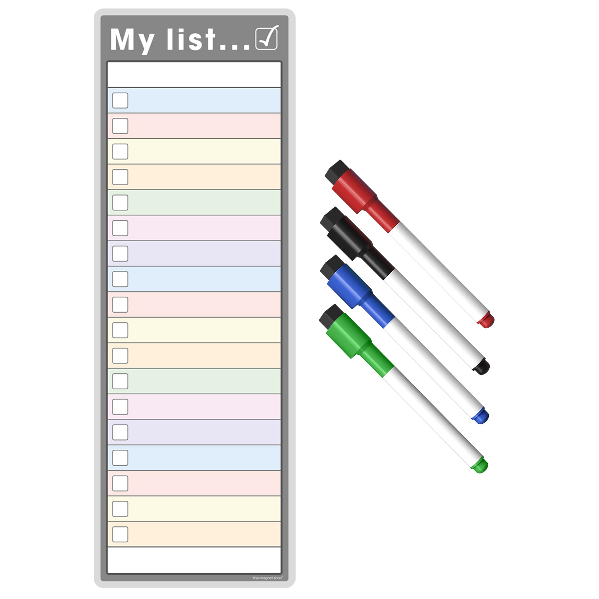 The Magnet Shop Magnetic to Do List and Weekly Planner Slim A3 - Organise Your Chores, Housework, Office and Business Tasks with Our Dry Wipe Boards and 4 Magnetic Dry Erase Pens! (Colour/Grey, S3)