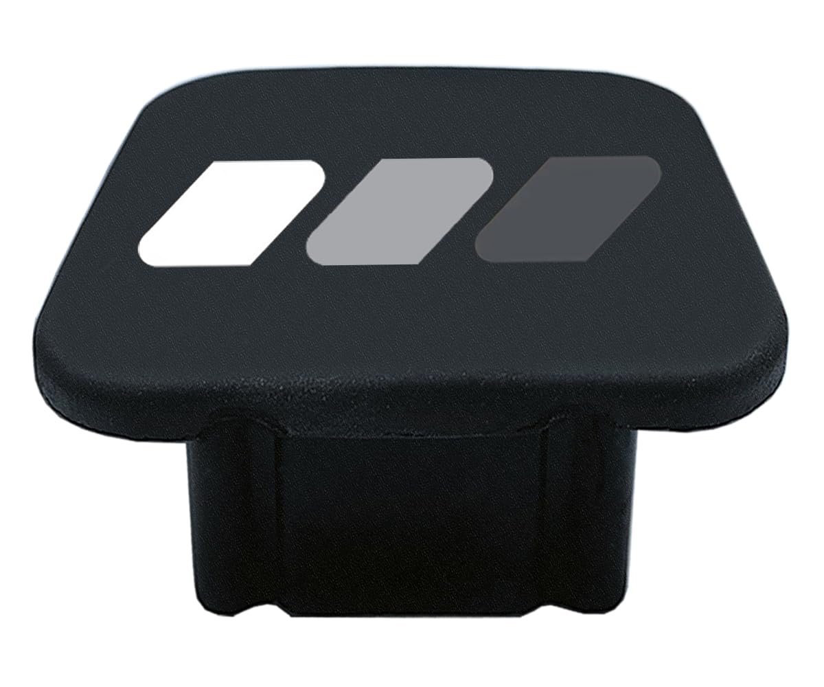 Photo 1 of 2 Inch Tri-Color 3 Color Logo Trailer Hitch Tube Cover Plug Cap, Rubber Receiver Tube Hitch Plug Compatible with Toyota Car Accessories. (White Gray A)