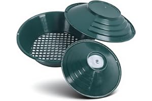 Round Gold Panning Pans Set, 3PCS ABS Plastic Gold Washing Pan Kit Hand Operated Gold Dredging Tools for Gold Nugget Planning