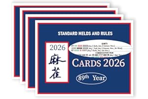 Cyanslen 4 Pcs Mahjon Cards 2025 Gift Set, Large Print and Easy to Read Cards for MahJongg, Mah-Jongg Rule Card Set for Mahjo