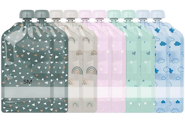 Simple Modern Reusable Baby Food Pouches for Toddlers | 5oz | Assorted | Joey Refillable Squeeze Pouches for Applesauce, Yogurt & Puree | Freezer & Food Safe, BPA-Free | 10-Pack, Assorted 3