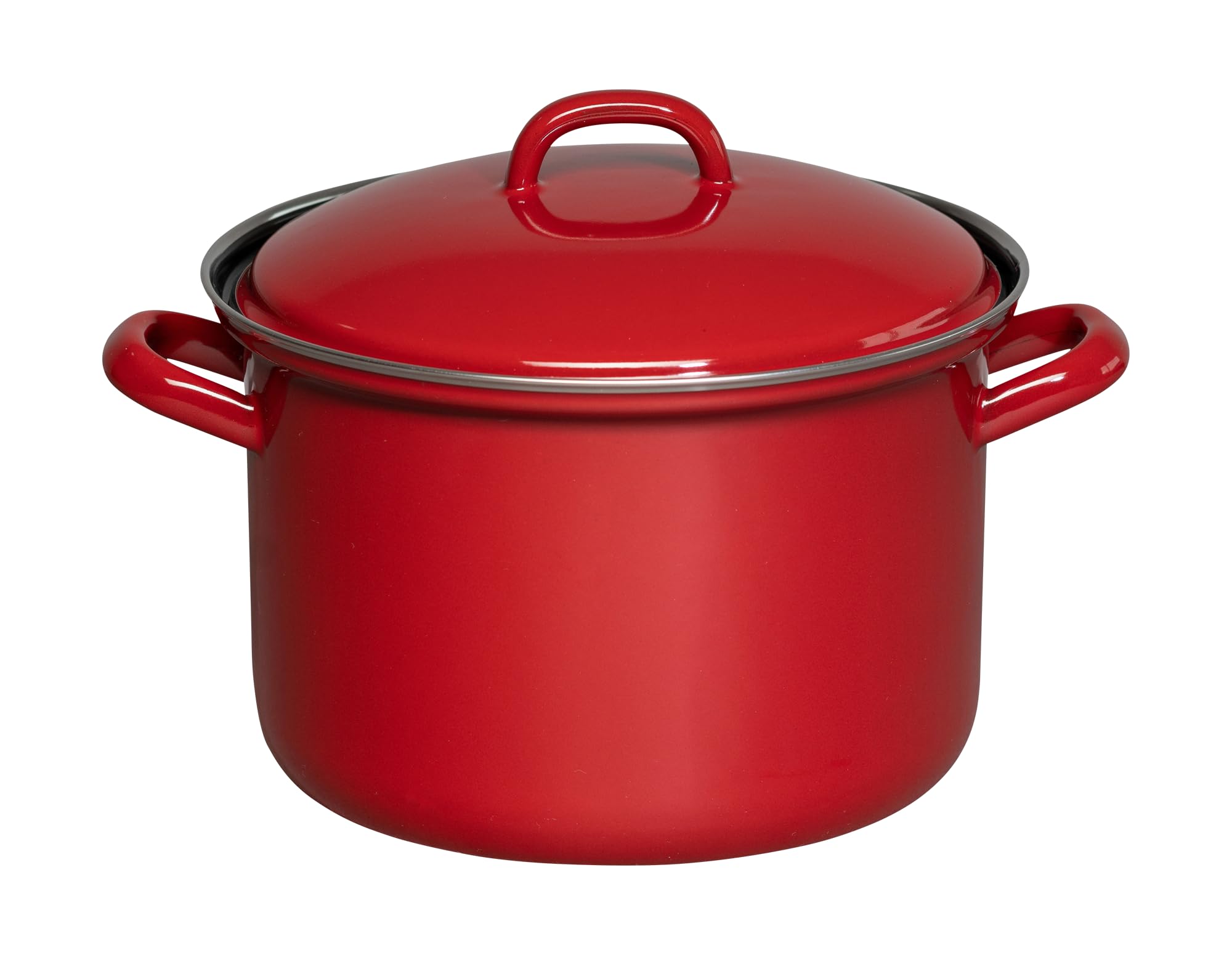 Riess, 0124-020 Casserole Pot with Lid 20 cm, 3.5 L, Classic, Colour Red, LW27.6 x 21.7 x 18.2 cm, Weight 1.6 kg