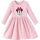 Disney Princess Frozen Elsa Minnie Stitch Floral Toddler Girl Dress A Line Long Sleeve Kids Casual Fall Clothes 2-6 Years