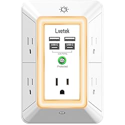 Multi Plug Outlet Surge Protector - Lvetek 3-Sided