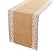 Lace Burlap Table Runners- 12 X 108 Inches Natural Jute Table Runner,Rustic Table Runners For Shabby Chic Wedding Party,Indoor and Outdoor Events
