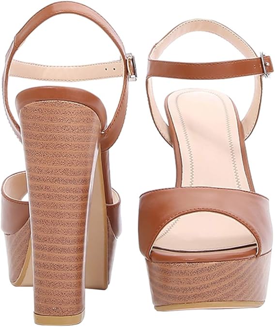 Holibanna 1 Paar DamenSandalen mit Plateausohle mit dickem Absatz, Fischspitze, hohe Absätze