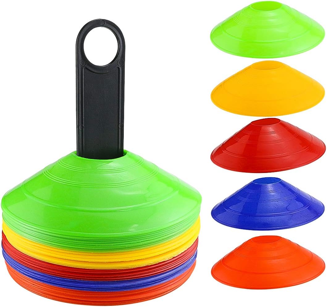 Faxco 50 Pcs Mark Disk, Soccer Cones with Holder for