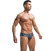 F plus R Men's Denim Print Swim Briefs