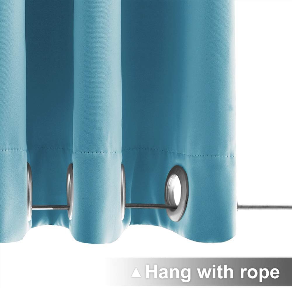 NICETOWN Outdoor Curtain Grommet Top and Bottom, Thermal Insulated Keeps The Rain Out Versatile Vertical Drape, Blackout Heavy Weight Wind Break Outdoor Drapery (52 by 108 inches,1 Piece, Tan-Khaki)