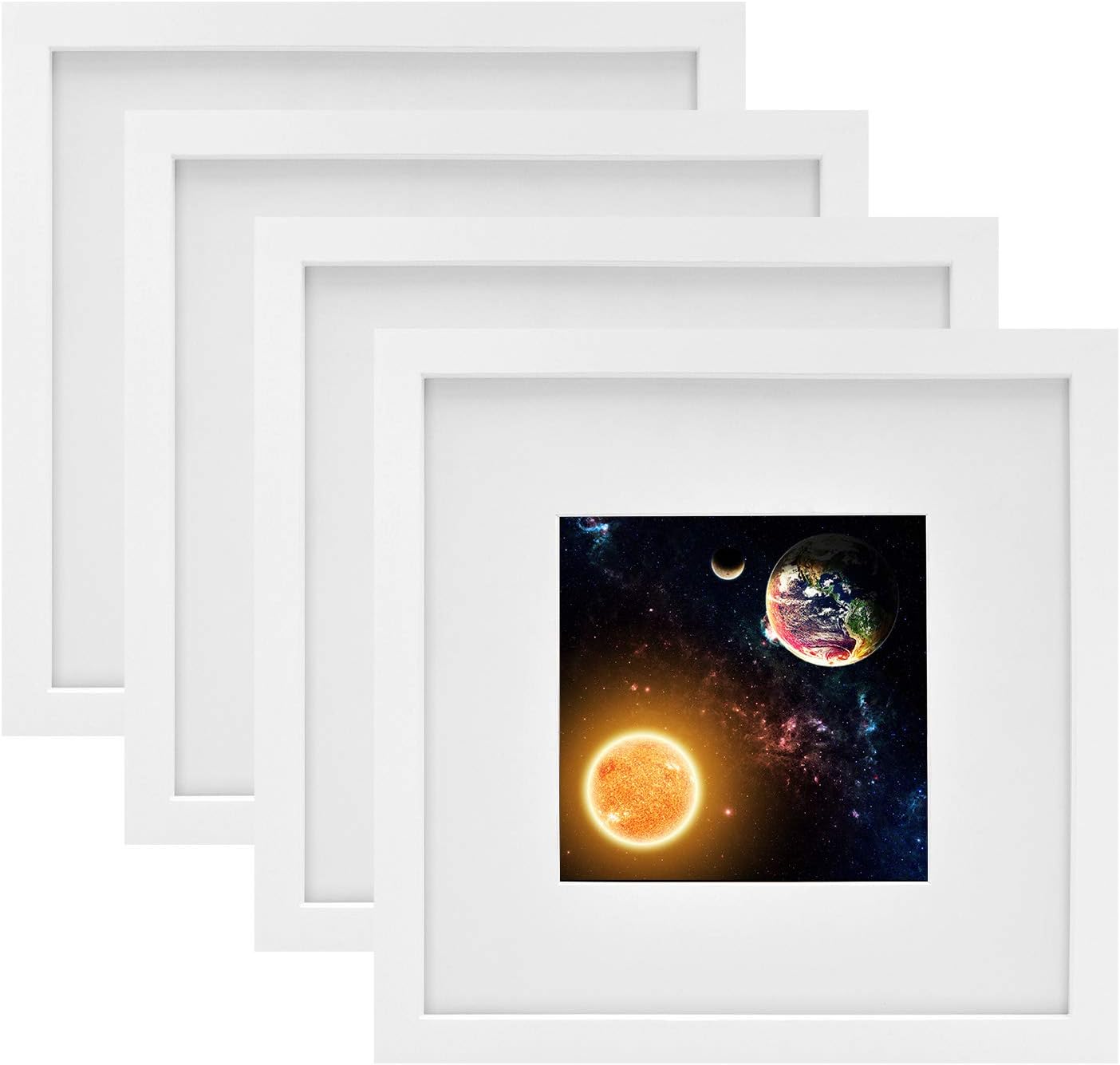 Egofine 10x10 Picture Frames White, Made of Solid Wood